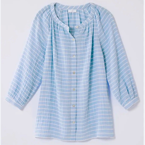 J.Jill Cotton-Gauze Striped Button-Front
Top! Size 2X - Picture 1 of 6